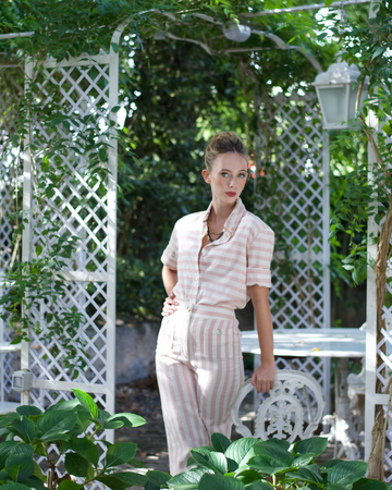 Camisa Berta rayas rosa