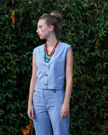 Pantalón Jane vichy azul