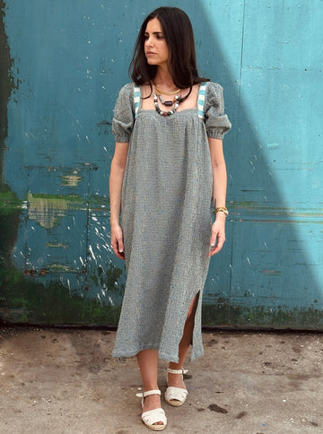 Vestido Mencía minivichy verde
