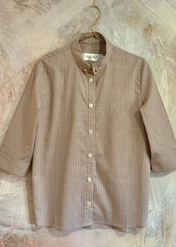 Camisa Berta cuadros beige