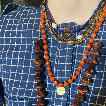 Collar Jaspe Rojo bolitas