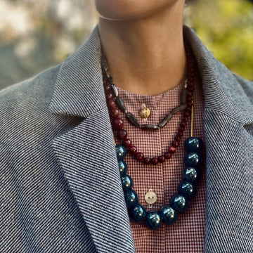 Collar perla Gris