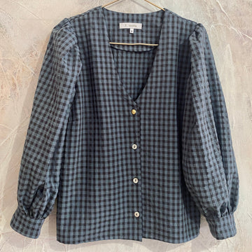 Blusa Lucia vichy cobalto