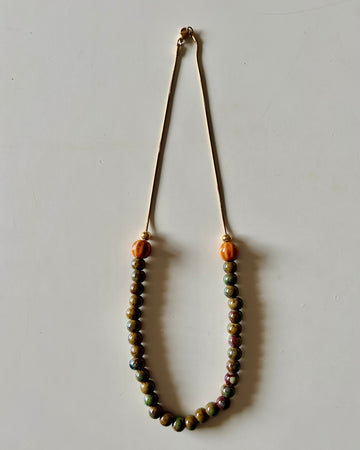 Collar cerámica bolitas oliva
