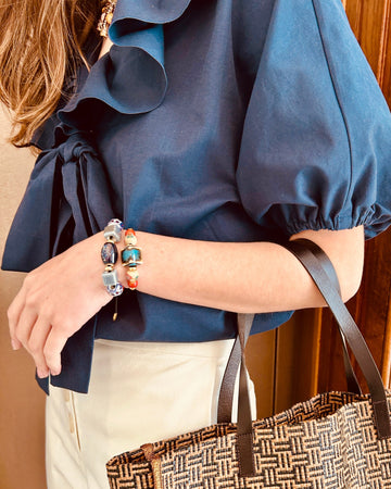 Pulsera cerámica oval blue