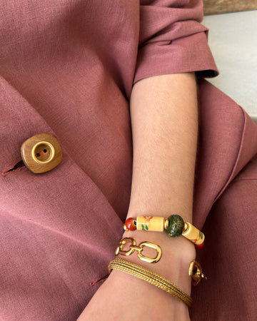 Pulsera cerámica Duo floral