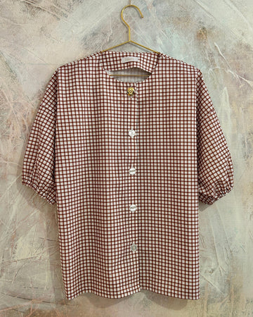 Blusa Sofia cuadros teja