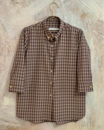 Camisa Berta cuadros topo