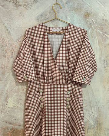 Vestido Sand cuadros teja