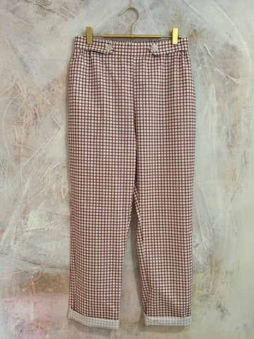 Pantalón Margot cuadros teja