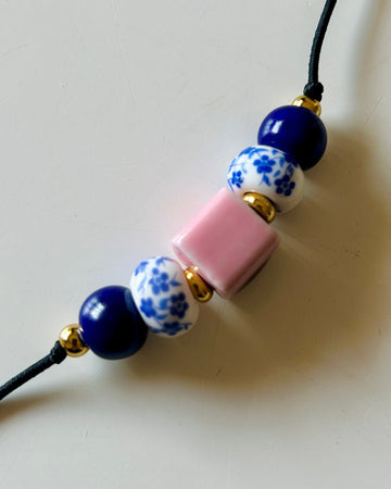 Pulsera cerámica cubo Pink