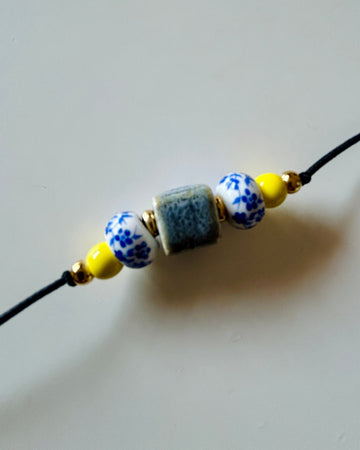 Pulsera cerámica cubo grey