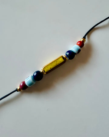 Pulsera cerámica mostaza