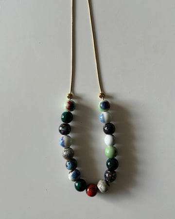 Collar cerámica bolas multicolor