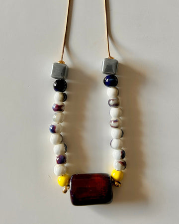 Collar cerámica square bolitas