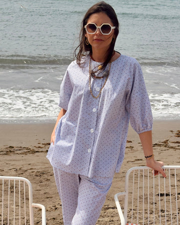 Blusa Sofia cielo topos teja