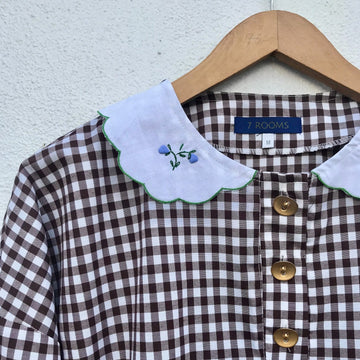 Camisa Buttons vichy marrón
