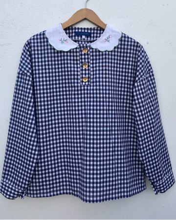 Camisa Buttons vichy azul