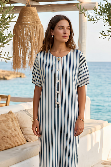 Vestido kaftan Donna rayas multicolor