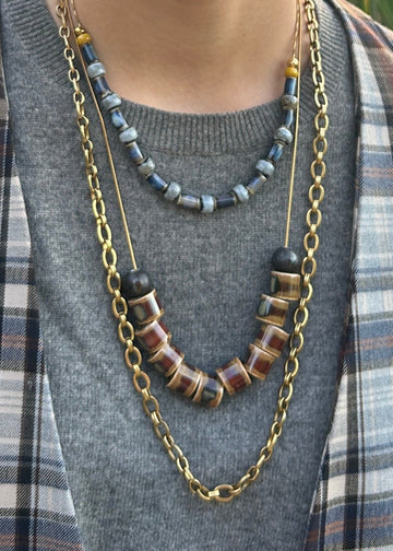 Collar cerámica Tube brown