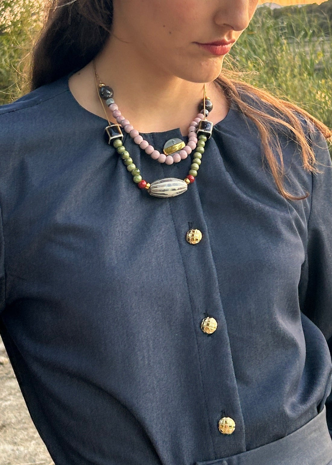 Collar oval blue