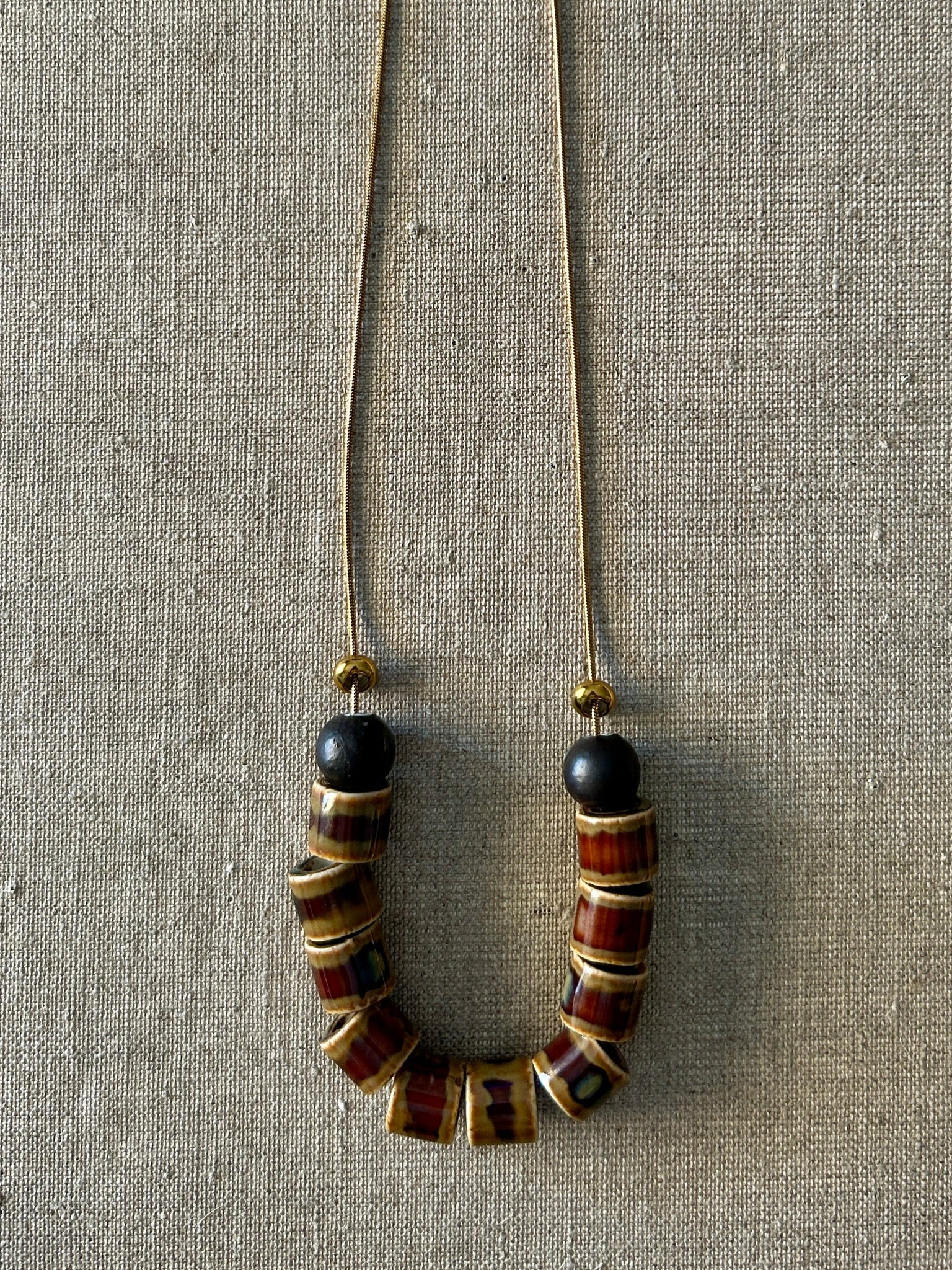 Collar cerámica Tube brown