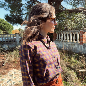 Camisa Berta cuadros burgundy