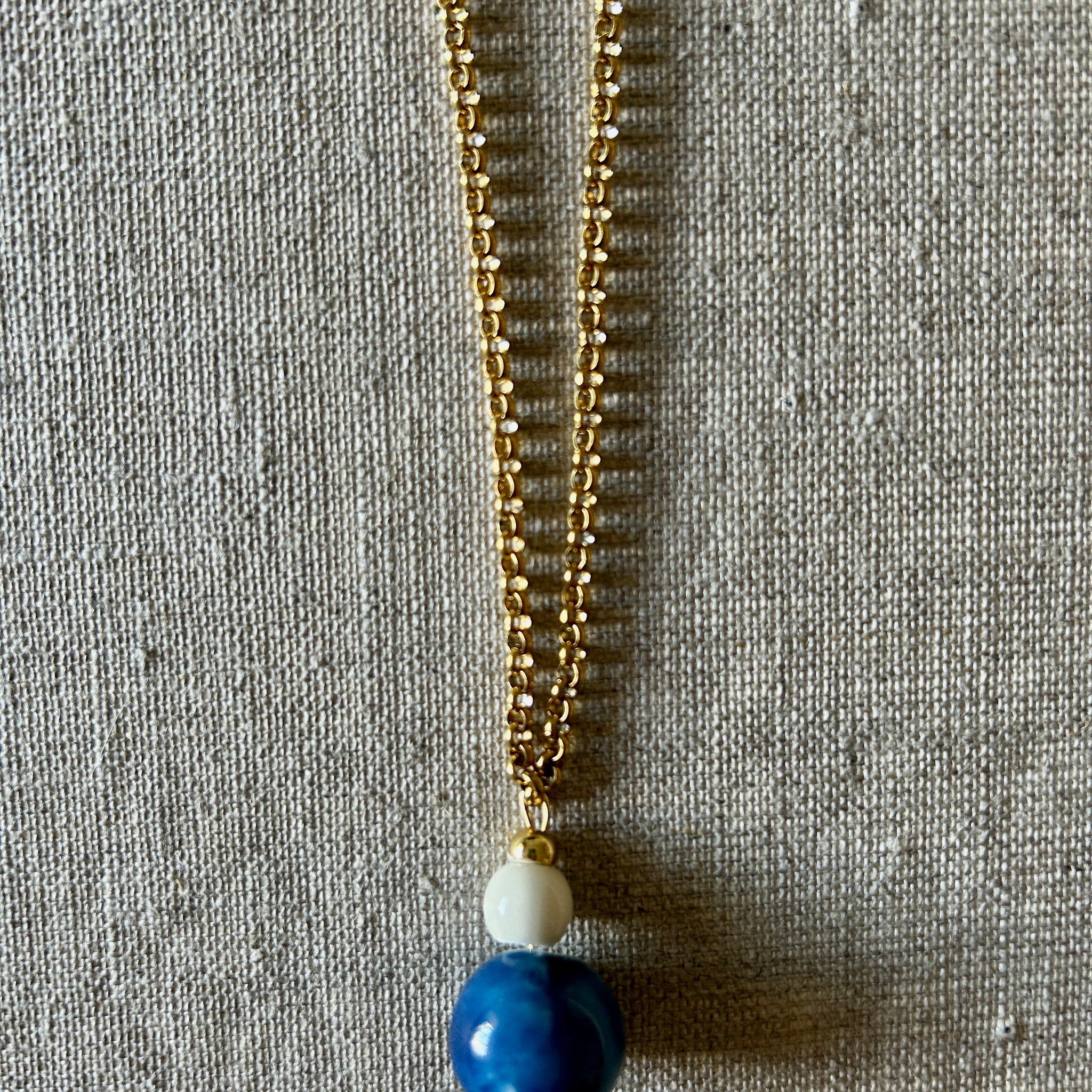 Collar Par cerámica cobalto