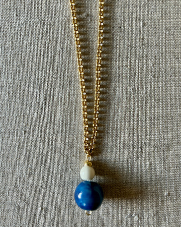 Collar Par cerámica cobalto