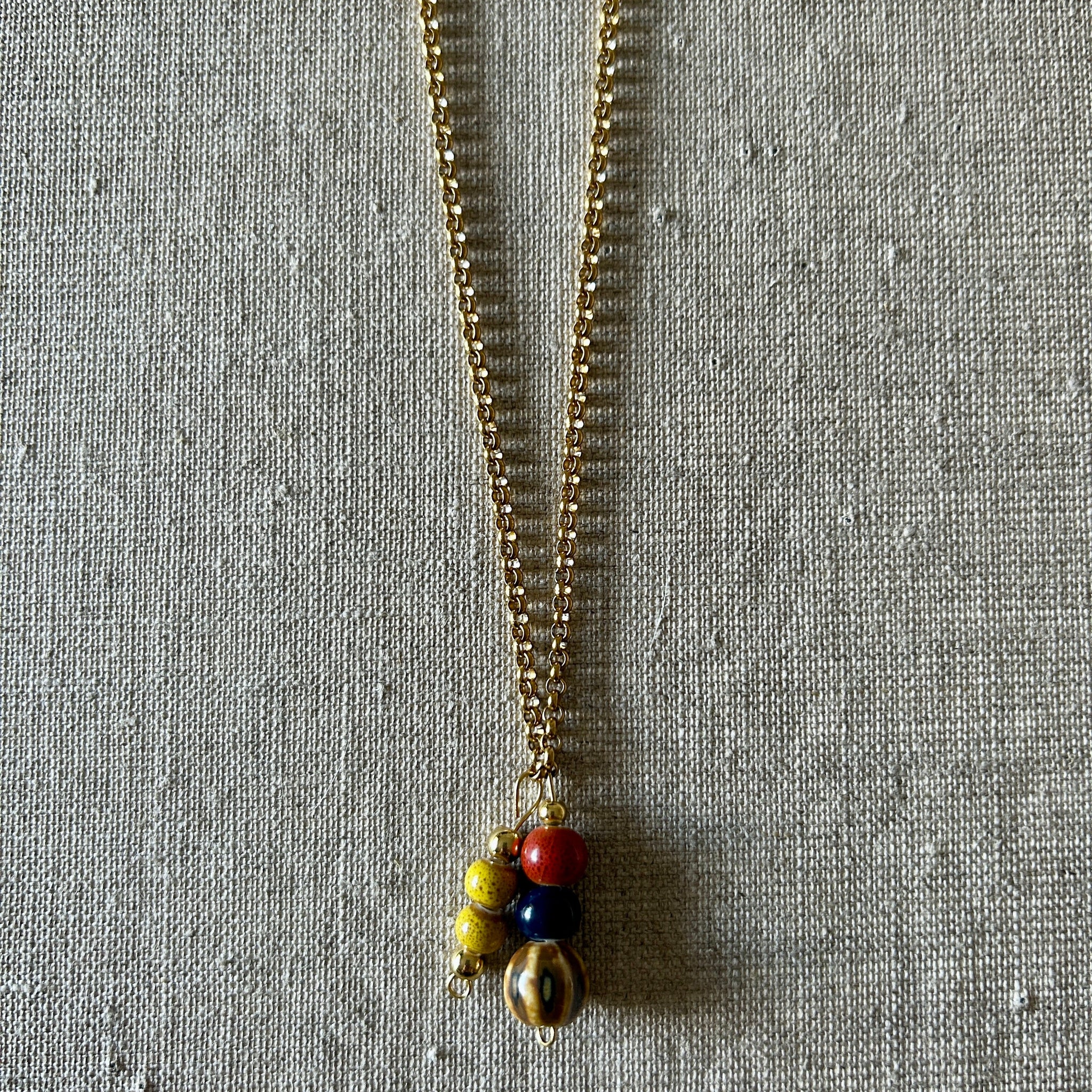 Collar Par cerámica multicolor