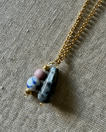 Collar Par Agatha gris