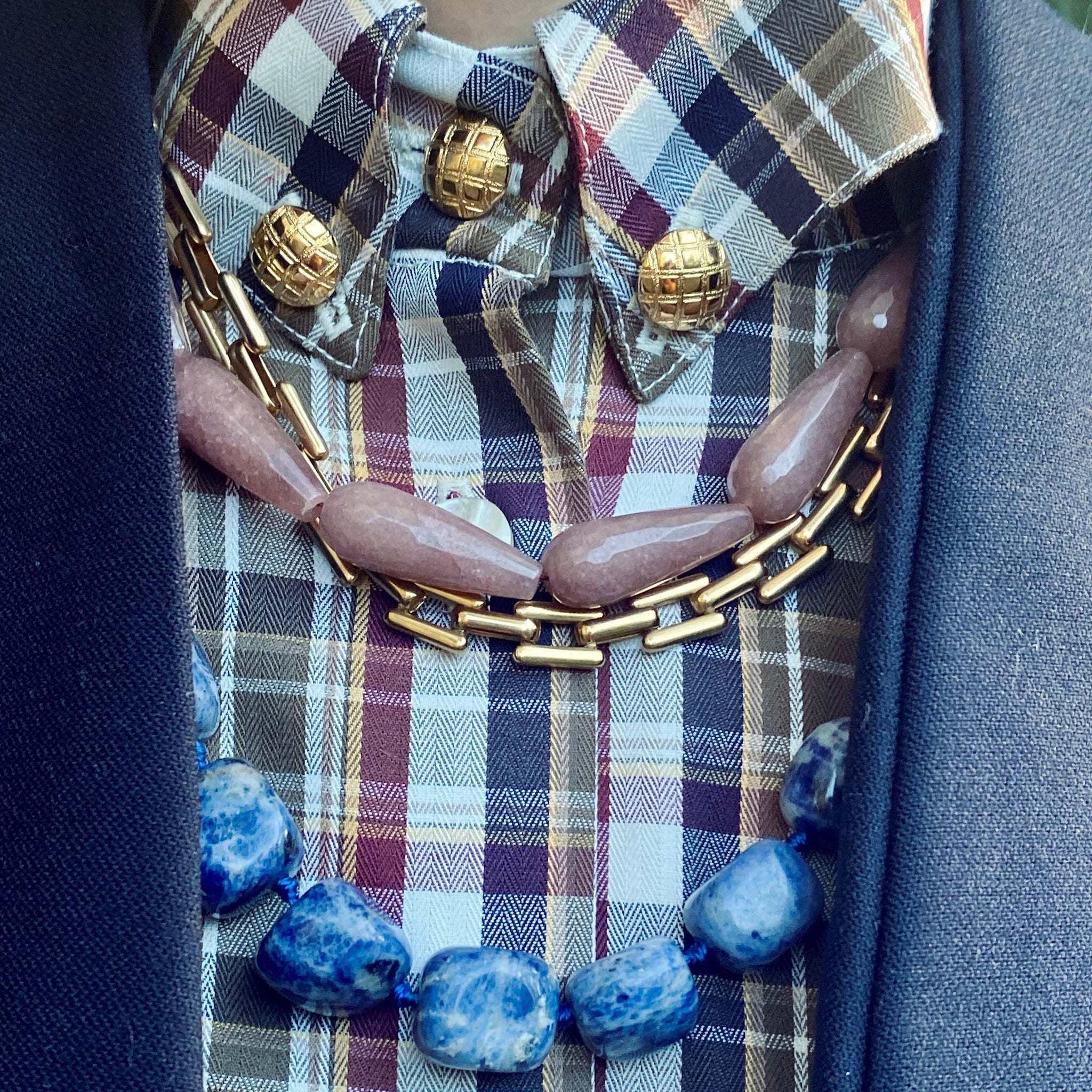 Collar Sortalita natural Azul
