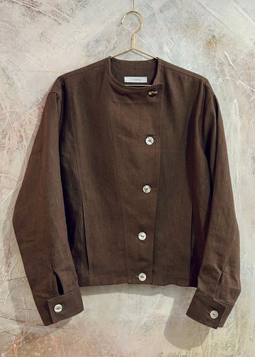 Cazadora Fiona lino Chocolate