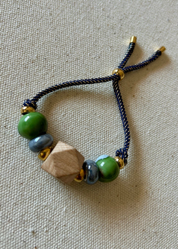 Pulsera Cord Geometric Wood