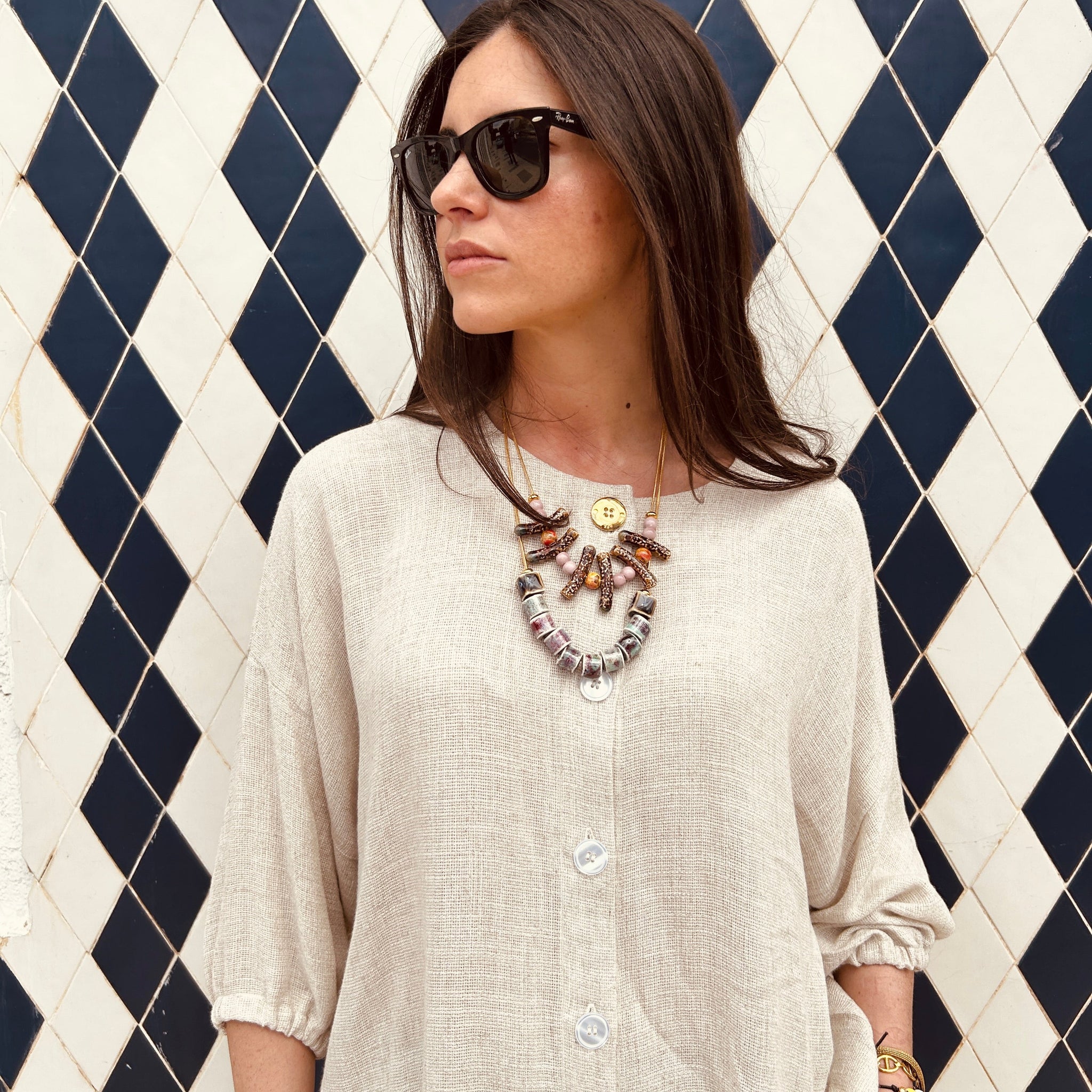 Blusa Sofia lino arena