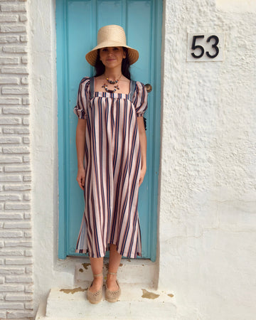Vestido Mencía rayas café