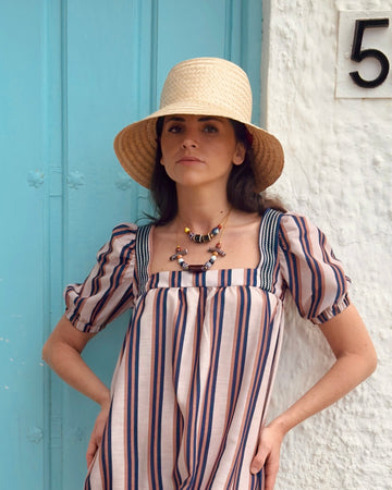 Vestido Mencía rayas café