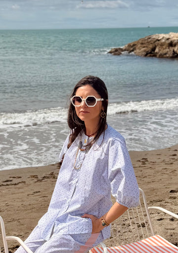 Blusa Sofia cielo topos teja