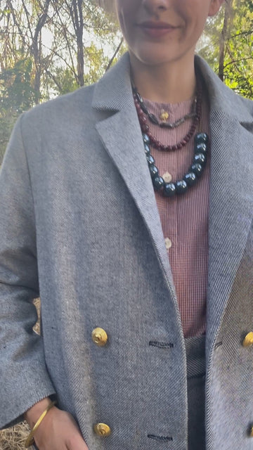 Collar perla Gris