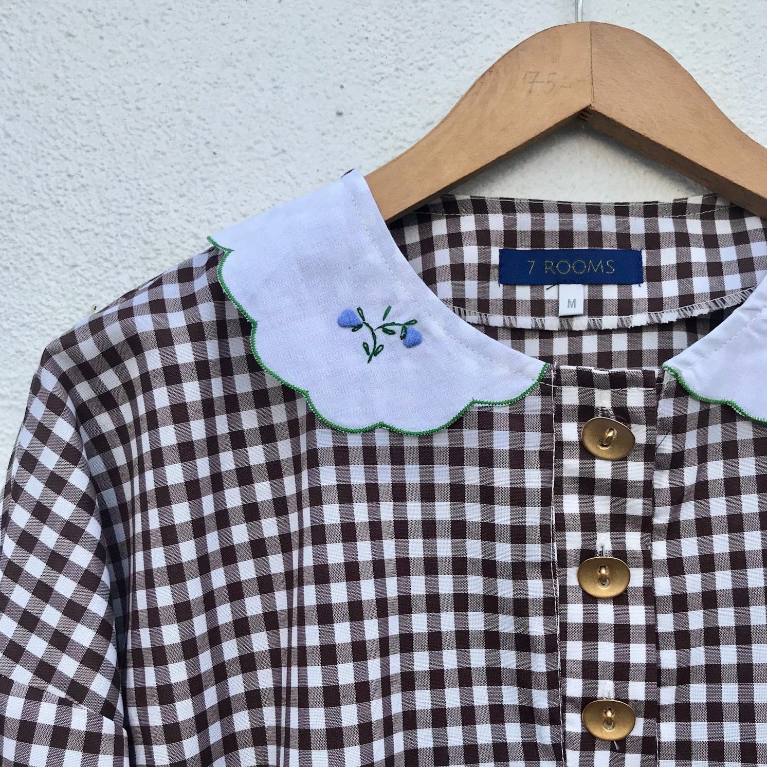 Camisa Buttons vichy marrón